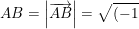 \dpi{100} \small AB=\left |\overrightarrow{AB} \right |=\sqrt{(-1)^2+3^2}=\sqrt{10}